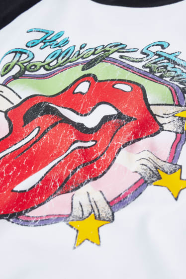 Damen - CLOCKHOUSE - Crop Langarmshirt - Rolling Stones - weiß