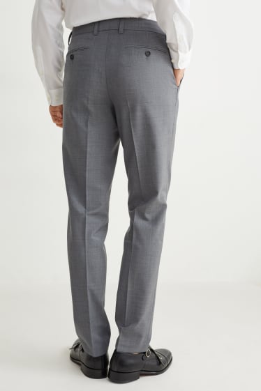 Uomo - Pantaloni coordinabili - regular fit - stretch - misto lana - grigio