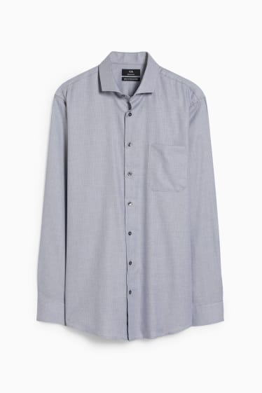 Men - Business shirt - regular fit - cutaway collar - easy-iron - gray