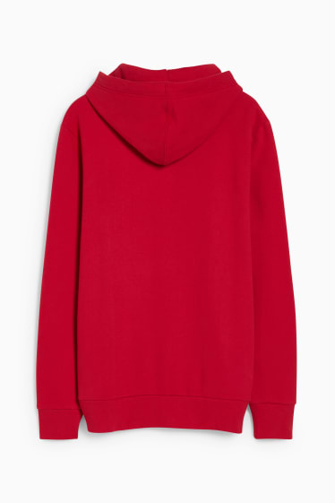 Hommes - Sweat à capuche - rouge foncé