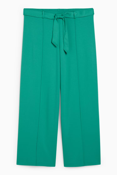 Femei - Pantaloni din jerseu - evazați - verde