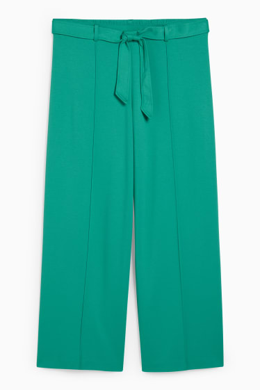 Dames - Broek van jersey - flared - groen