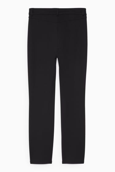 Dámské - Plátěné kalhoty - high waist - regular fit - černá