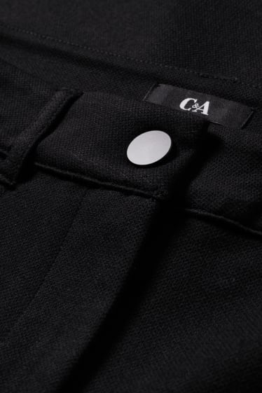 Dámské - Plátěné kalhoty - high waist - regular fit - černá