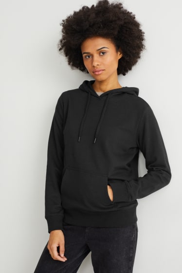 Mujer - Sudadera básica con capucha - negro