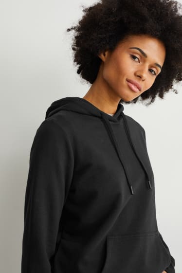 Mujer - Sudadera básica con capucha - negro