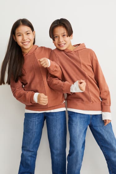 Enfants - Sweat à capuche - orange foncé