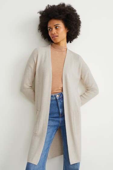 Women - Basic cardigan - creme