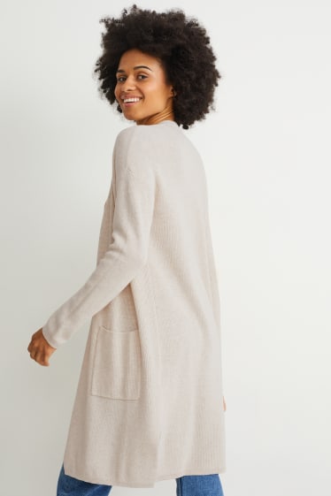 Women - Basic cardigan - creme