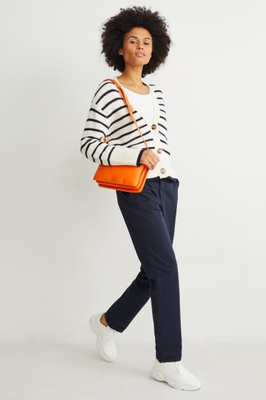 Dámské - Kalhoty chino - mid waist - tmavomodrá