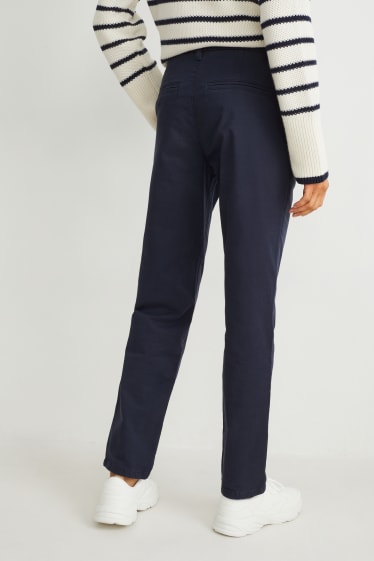 Dámské - Kalhoty chino - mid waist - tmavomodrá