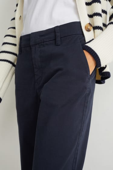 Dámské - Kalhoty chino - mid waist - tmavomodrá