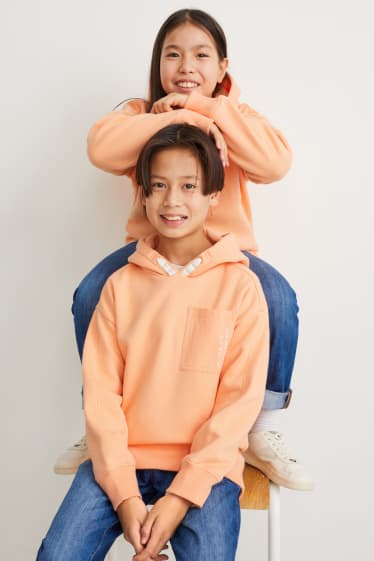 Enfants - Sweat à capuche - genderneutral - orange clair