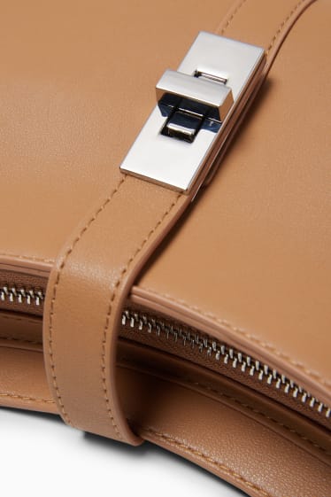 Damen - Schultertasche - Lederimitat - havanna