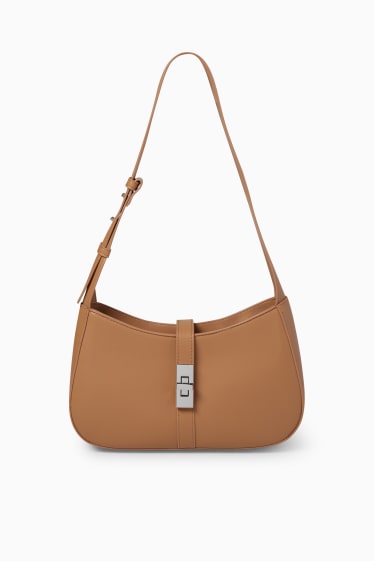 Damen - Schultertasche - Lederimitat - havanna