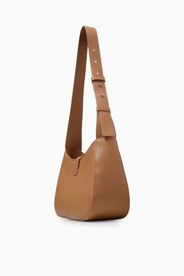 Damen - Schultertasche - Lederimitat - havanna