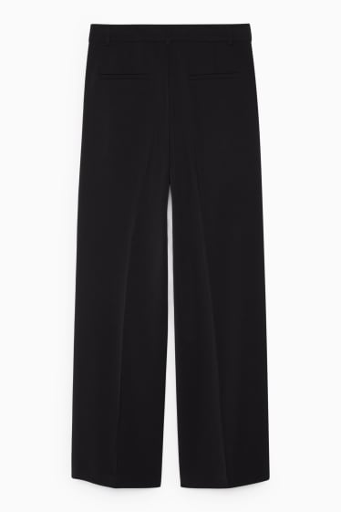 Women - Business trousers - high waist - wide leg - black