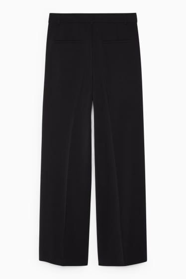 Damen - Business-Hose - High Waist - Wide Leg - schwarz