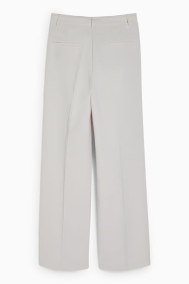 Women - Business trousers - high waist - wide leg - creme