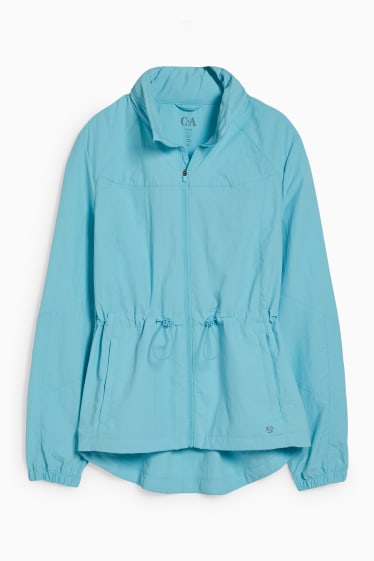 Women - Outdoor jacket with hood - light turquoise