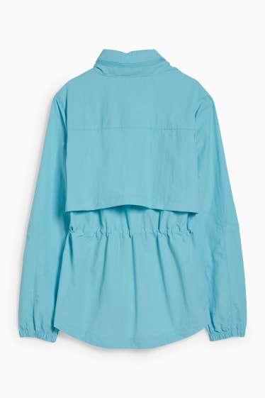 Women - Outdoor jacket with hood - light turquoise