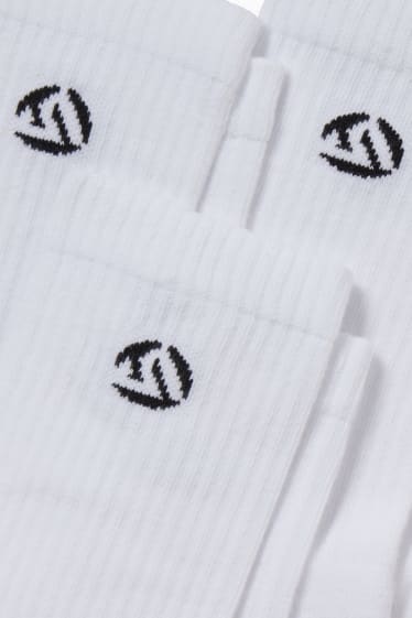Dona - Paquet de 3 - mitjons turmellers amb dibuix - logotip - blanc