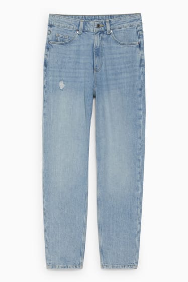 Kobiety - Mom jeans - wysoki stan - LYCRA® - dżins-jasnoniebieski