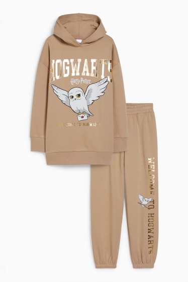 Enfants filles - Harry Potter - ensemble - sweat à capuche et pantalon de jogging - 2 pièces - beige