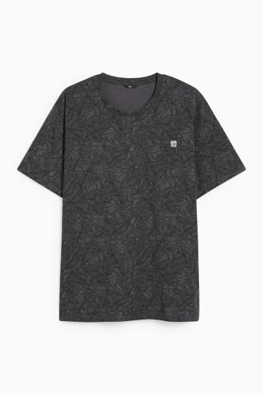 Herren - T-Shirt - gemustert - dunkelgrau