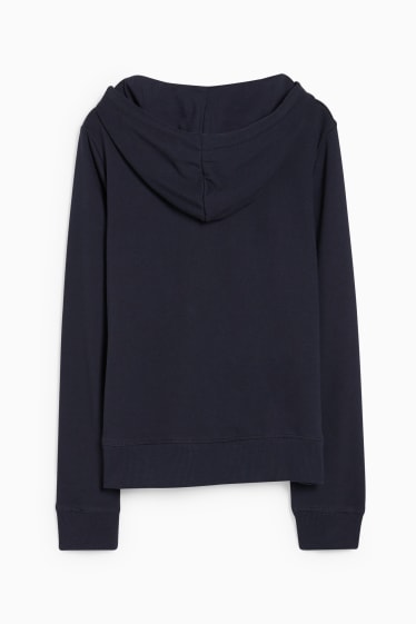 Women - Basic zip-through sweatshirt with hood - dark blue