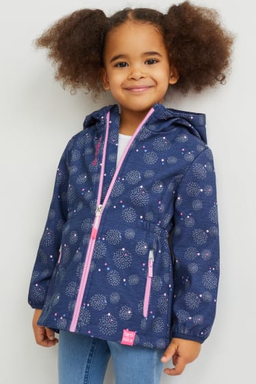 Bambine - Giacca softshell con cappuccio - fantasia - blu scuro