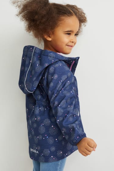 Enfants - Veste softshell à capuche - à motif - bleu foncé