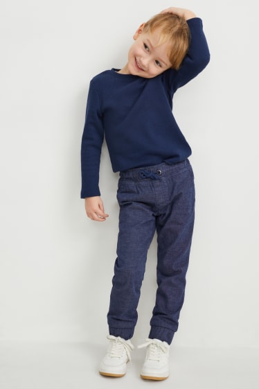 Dětské - Slim jeans - termo džíny - tmavomodrá