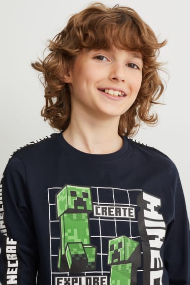 Bambini - Minecraft - maglia a maniche lunghe - blu scuro
