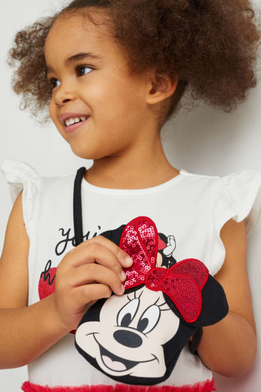 Kinderen - Minnie Mouse - set - jurk en tas - 2-delig - fuchsiarood