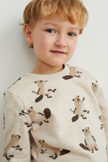 Kinderen: jongens - Sweatshirt - licht beige