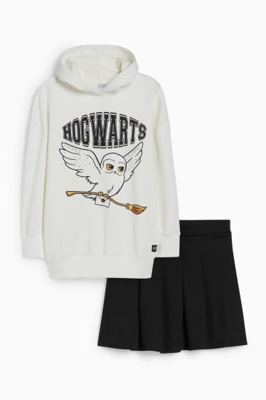 Bambini - Harry Potter - set - felpa con cappuccio e gonna - 2 pezzi - nero / bianco