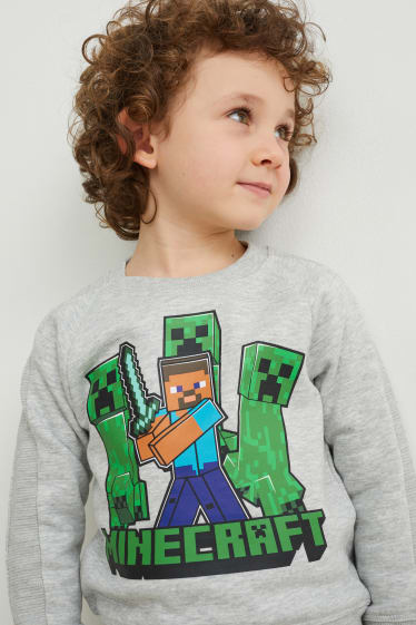 Copii - Minecraft - bluză de molton - gri deschis melanj