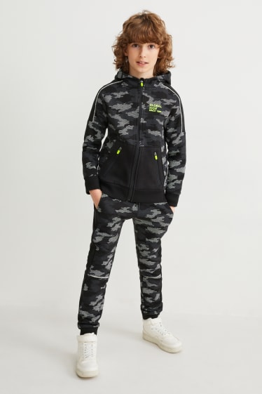 Kinder - Set - Sweatjacke mit Kapuze und Jogginghose - 2 teilig - camouflage