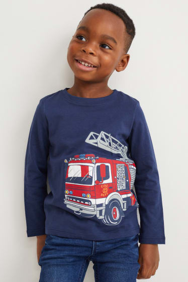 Kinderen - Set van 3 - longsleeve - donkerblauw