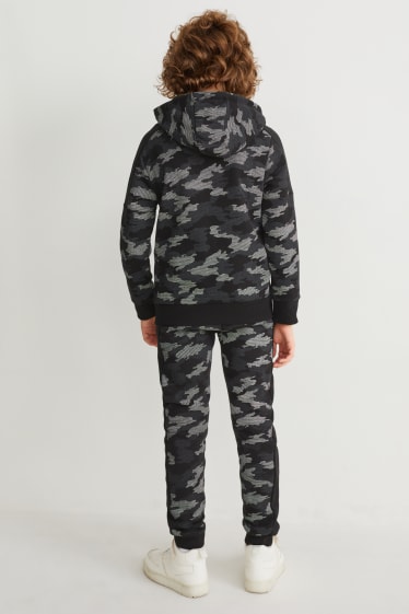 Kinder Jungen - Set - Sweatjacke mit Kapuze und Jogginghose - 2 teilig - camouflage