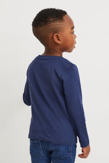Copii - Multipack 3 buc. - tricou cu mânecă lungă - albastru închis