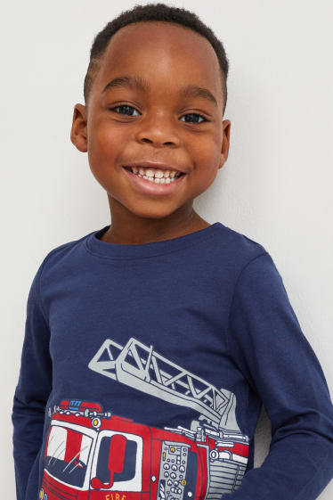 Kinderen - Set van 3 - longsleeve - donkerblauw