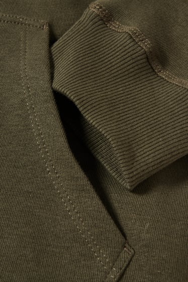 Damen - Basic-Sweatjacke mit Kapuze - dunkelgrün