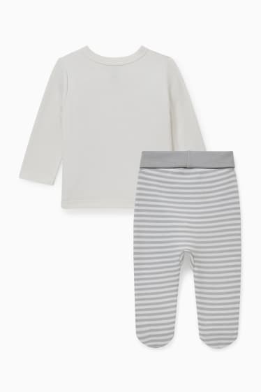 Baby Jungen - Erstlingsoutfit - 2 teilig - cremeweiss
