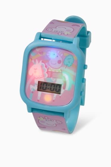 Enfants filles - Peppa Pig - montre-bracelet - rose