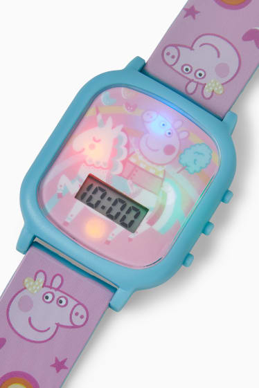 Dětské - Prasátko Peppa - náramkové hodinky - růžová
