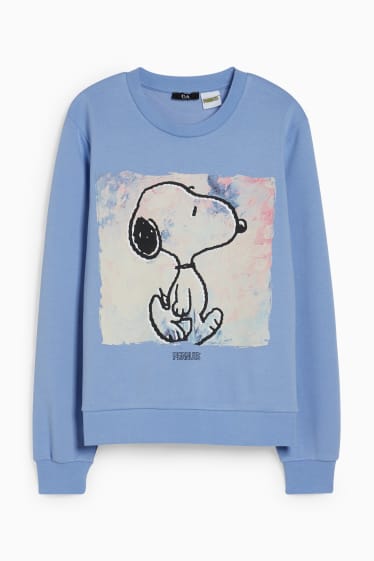 Damen - Sweatshirt - Snoopy - hellblau