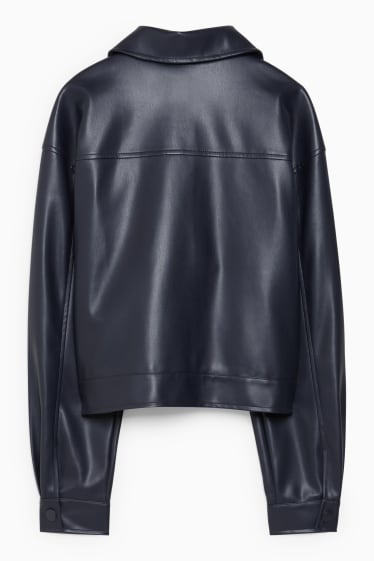 Women - Jacket - faux leather - dark blue