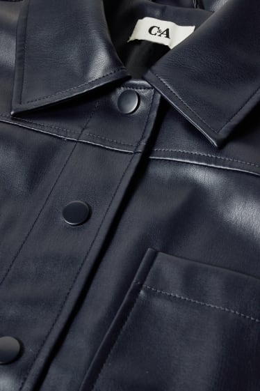 Women - Jacket - faux leather - dark blue